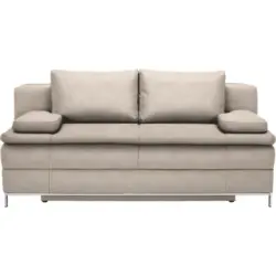 Boxspringsofa in Flachgewebe Sandfarben