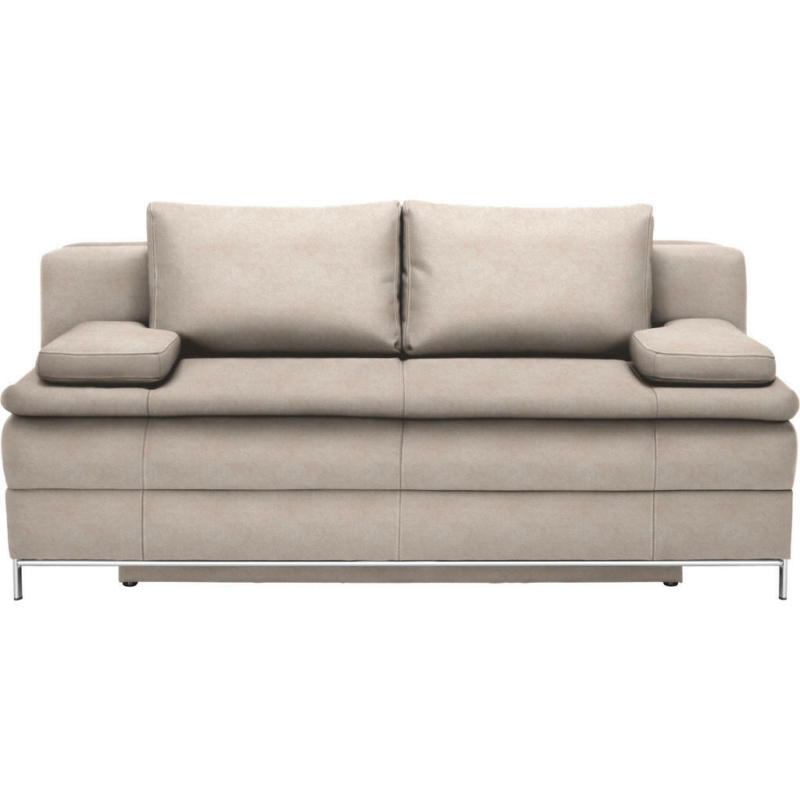 Boxspringsofa in Flachgewebe Sandfarben