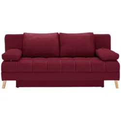 Schlafsofa in Webstoff Bordeaux
