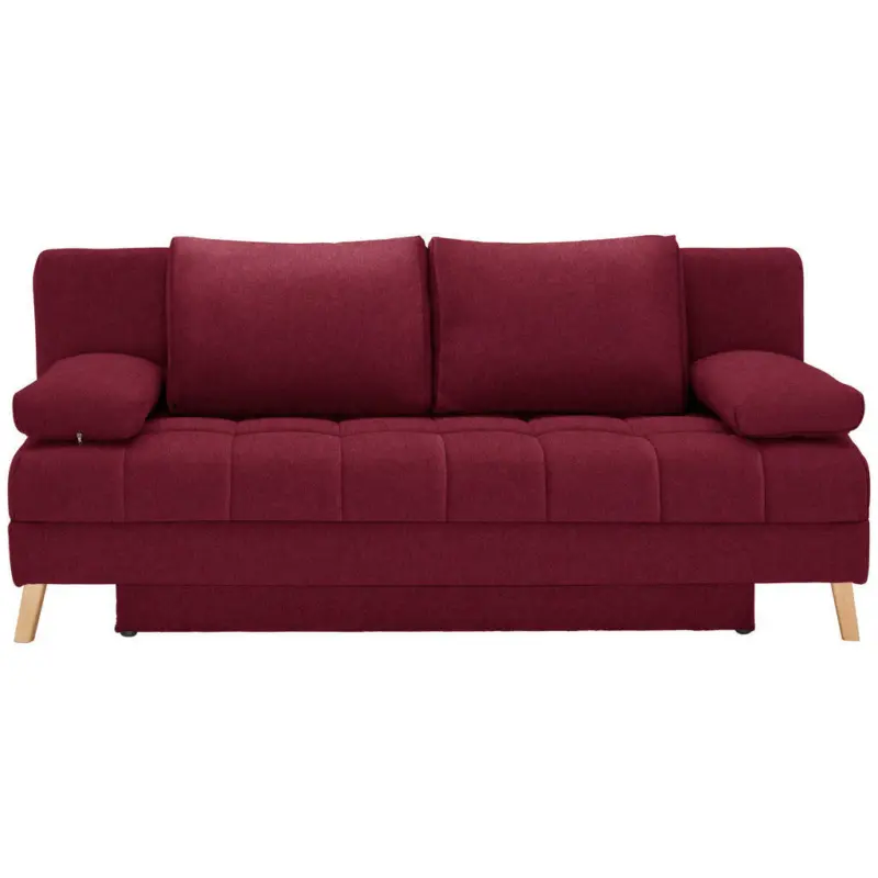 Schlafsofa in Webstoff Bordeaux