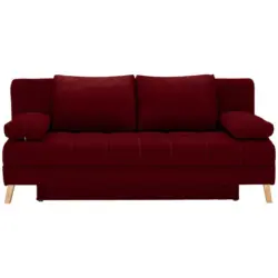 Schlafsofa in Webstoff Dunkelrot