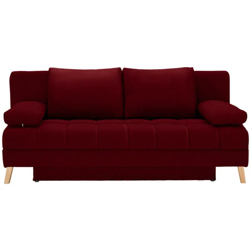 Schlafsofa in Webstoff Dunkelrot