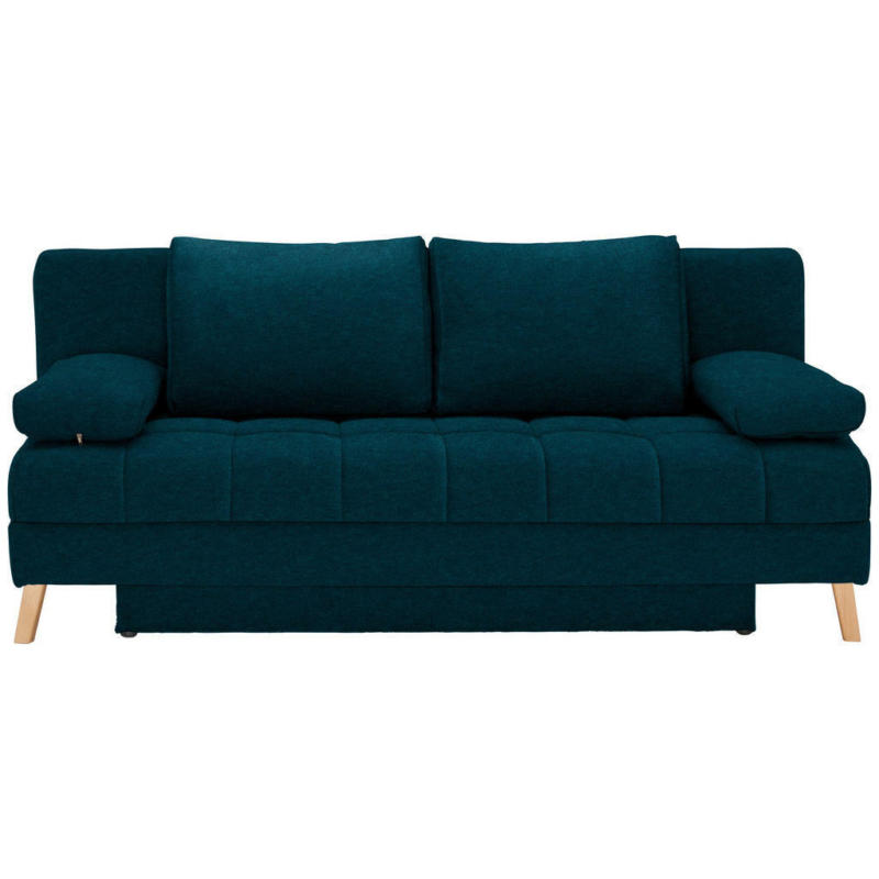 Schlafsofa in Webstoff Petrol