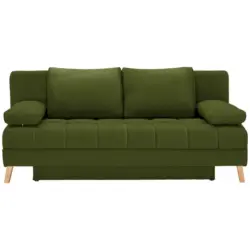Schlafsofa in Webstoff Dunkelgrün