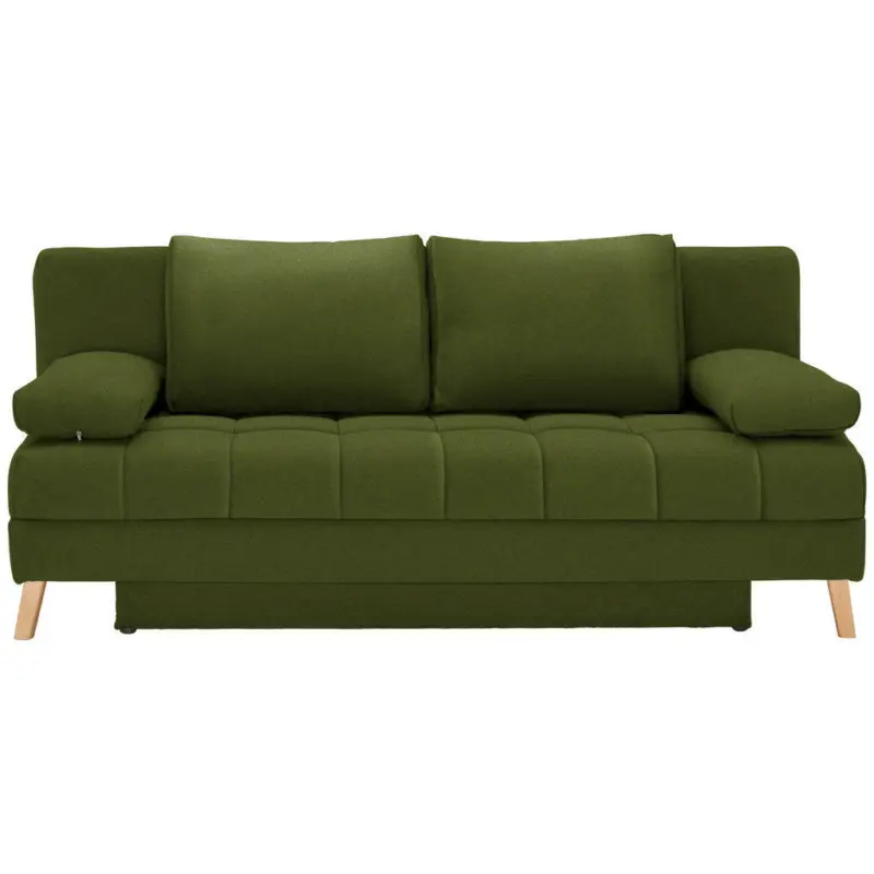 Schlafsofa in Webstoff Dunkelgrün
