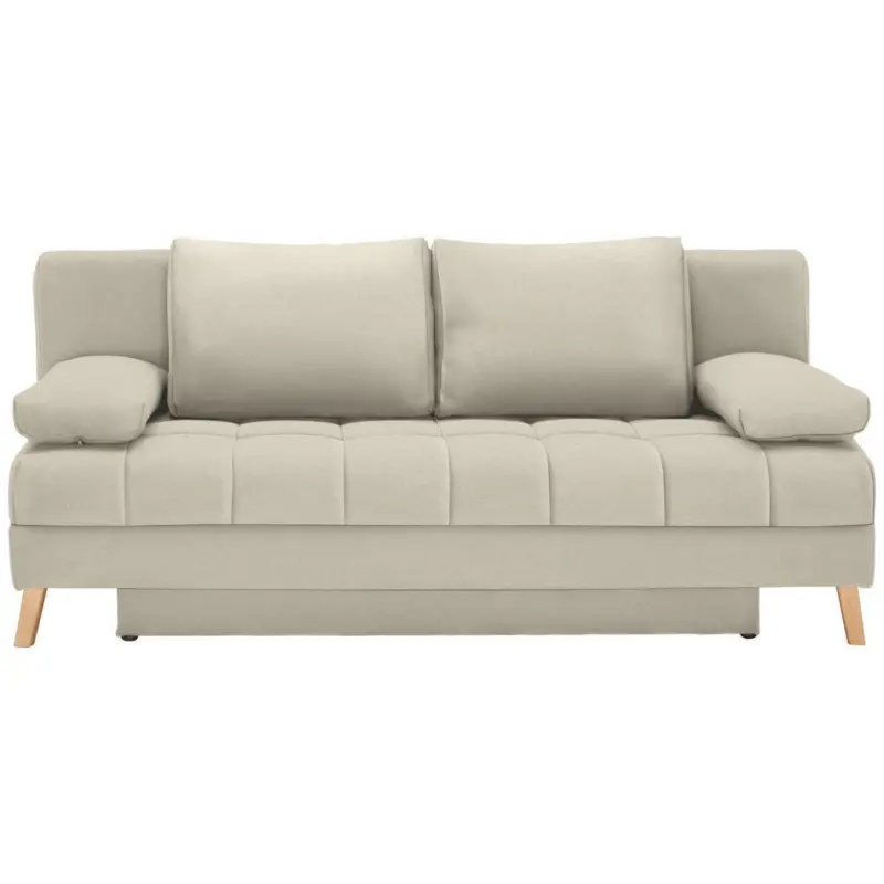 Schlafsofa in Webstoff Creme
