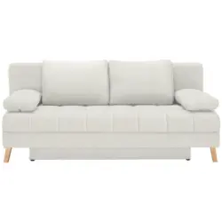 Schlafsofa in Webstoff Weiß