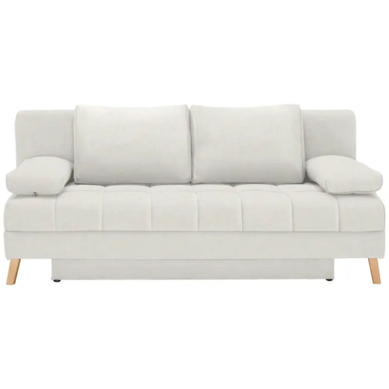 Schlafsofa in Webstoff Weiß