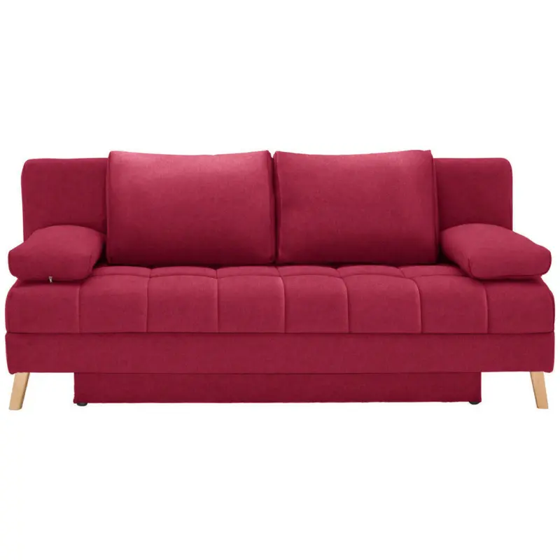 Schlafsofa in Webstoff Rot
