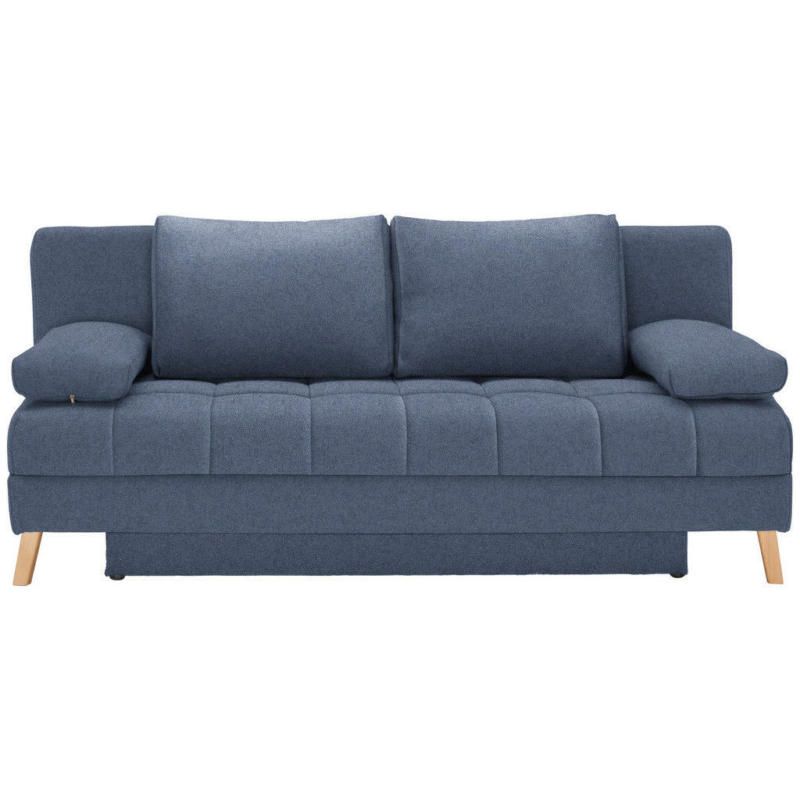 Schlafsofa in Webstoff Blau