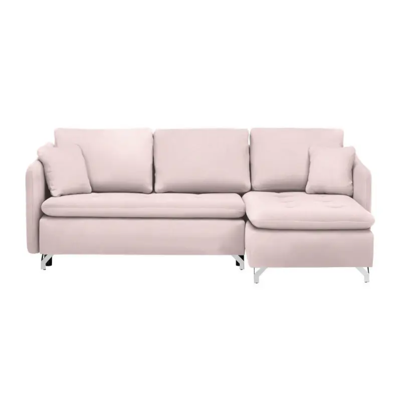 Ecksofa in Flachgewebe Hellrosa