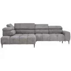 Ecksofa in Webstoff Grau