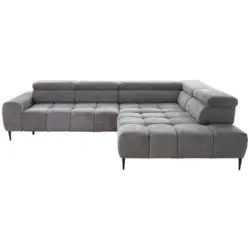 Ecksofa in Webstoff Grau