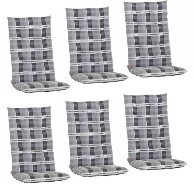 Sesselauflagenset in Grau Karo