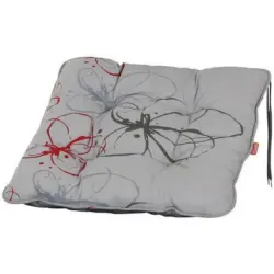 Sesselauflagenset in Grau, Rot Blume