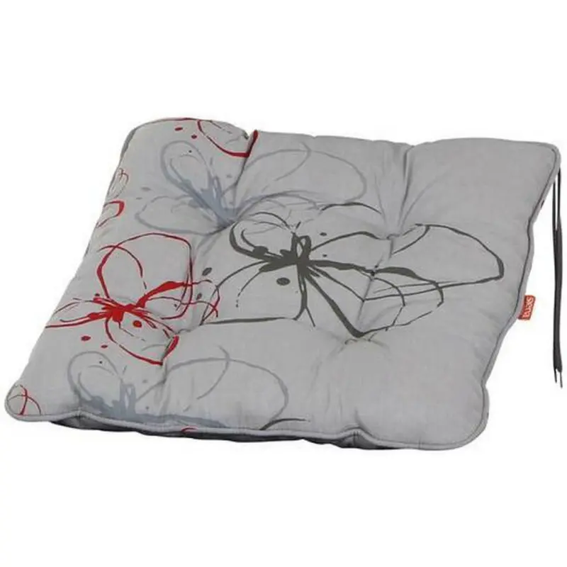 Sesselauflagenset in Grau, Rot Blume
