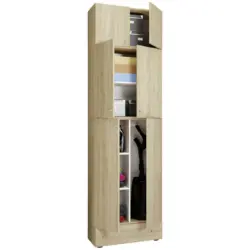 Mehrzweckschrank in Weiß, Sonoma Eiche