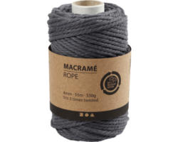 Makramee Garn 4 mm, grau, dreifädig