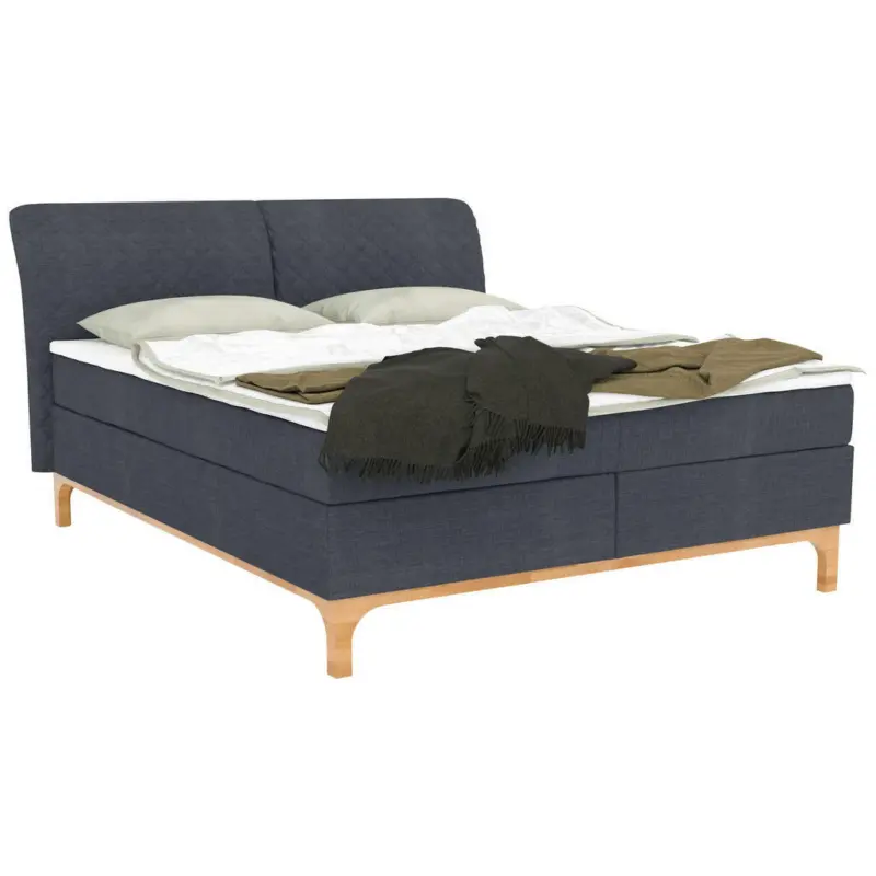 Boxspringbett 160/200 cm in Dunkelblau