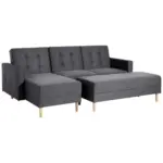 XXXLutz Lauterach - Ihr Möbelhaus bei Bregenz Eckschlafsofa inkl. Hocker in Flachgewebe Graphitfarben