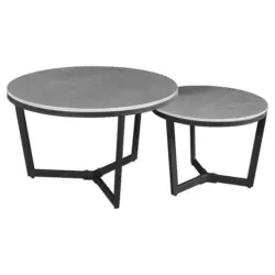 Couchtisch in Metall, Stein 68,5/68,5/43 cm