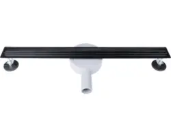 Duschrinnen-Set Differnz 70x30x700 mm edelstahl schwarz mit Flansch