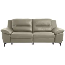Dreisitzer-Sofa in Leder Greige