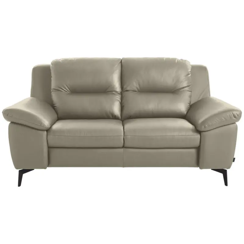 Zweisitzer-Sofa in Echtleder Greige