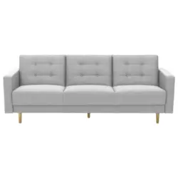 Dreisitzer-Sofa in Flachgewebe Hellgrau