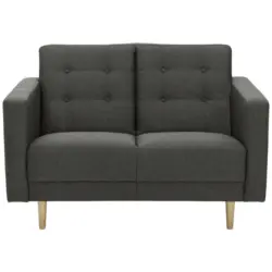 Zweisitzer-Sofa in Flachgewebe Anthrazit