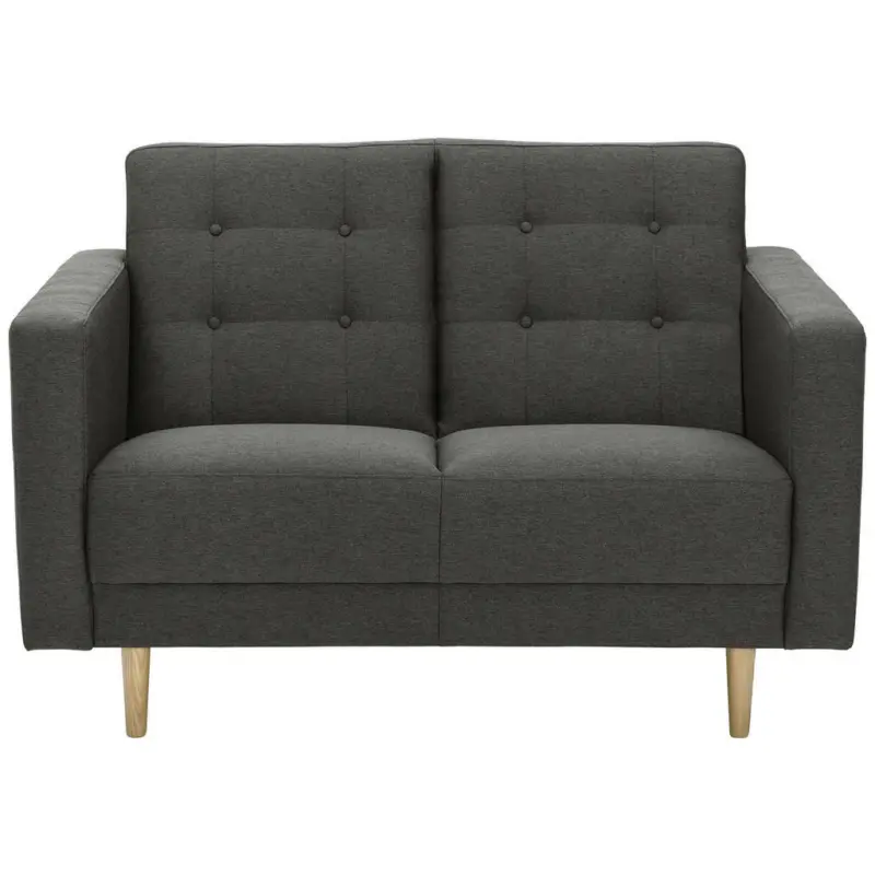 Zweisitzer-Sofa in Flachgewebe Anthrazit