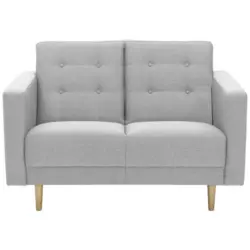 Zweisitzer-Sofa in Flachgewebe Hellgrau