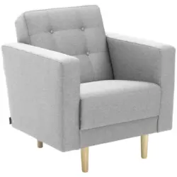 Sessel in Flachgewebe Hellgrau