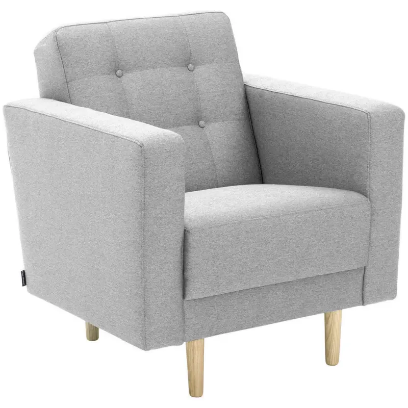 Sessel in Flachgewebe Hellgrau