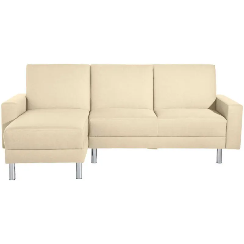 Eckschlafsofa inkl. Hocker in Flachgewebe Beige