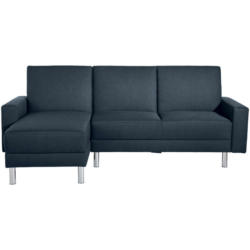 Eckschlafsofa inkl. Hocker in Flachgewebe Blau