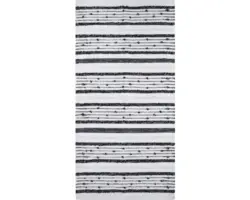 Fleckerlteppich Tupfen weiß/schwarz 65x130 cm