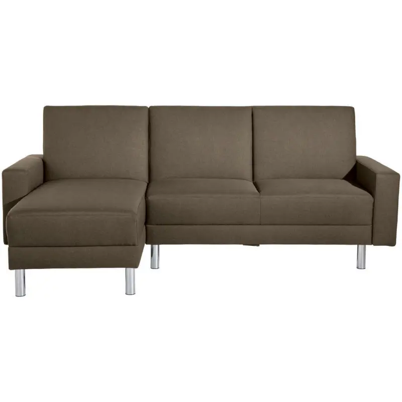 Eckschlafsofa inkl. Hocker in Flachgewebe Sahara
