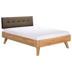 Bett 140/200 cm in Anthrazit, Wildeiche