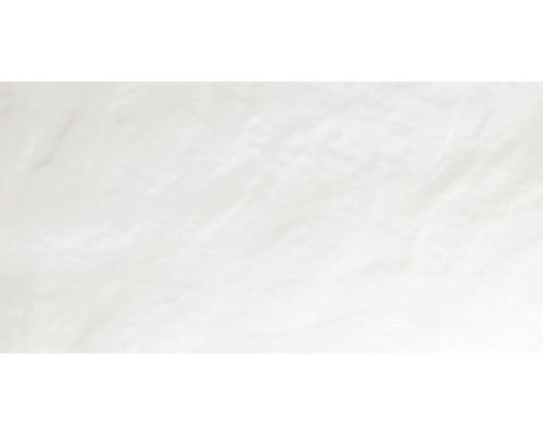 Steingut Wandfliese WHITE 30x60 cm weiß