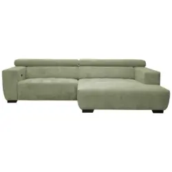 Ecksofa in Webstoff Olivgrün