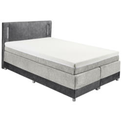 Boxspringbett 140/200 cm in Anthrazit, Silberfarben