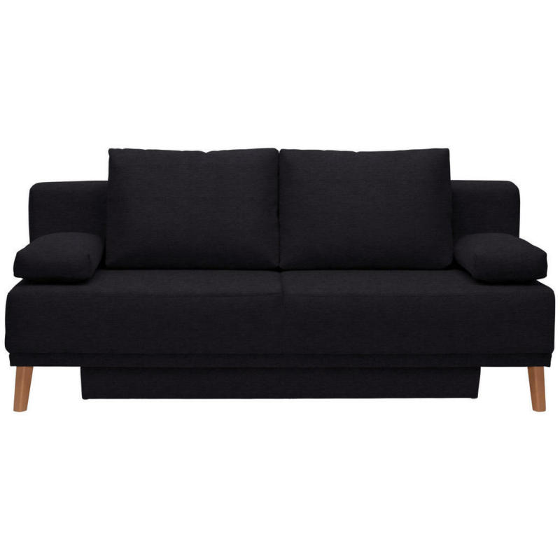 Schlafsofa in Webstoff Schwarz