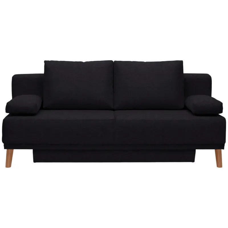 Schlafsofa in Webstoff Schwarz