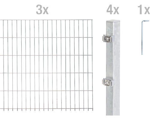 Doppelstabmattenset ALBERTS 6/5/6 600 x 160 cm feuerverzinkt