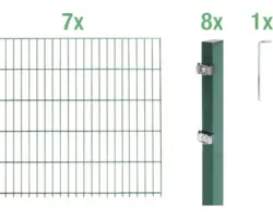 Doppelstabmattenset ALBERTS 6/5/6 1400 x 140 cm grün