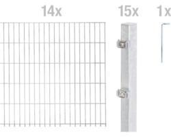 Doppelstabmattenset ALBERTS 6/5/6 2800 x 140 cm feuerverzinkt