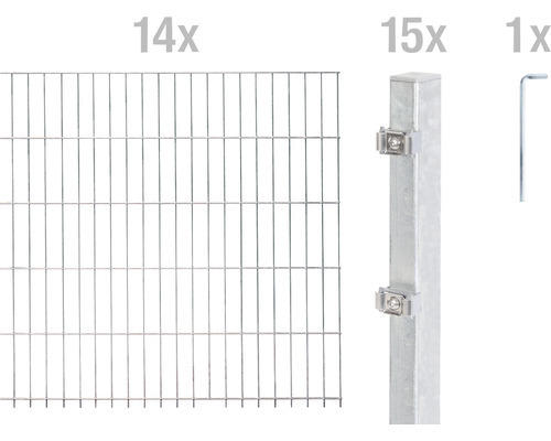 Doppelstabmattenset ALBERTS 6/5/6 2800 x 140 cm feuerverzinkt