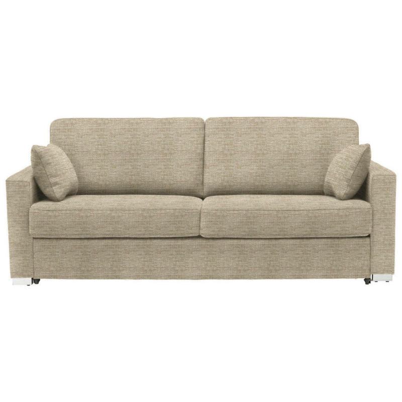 Schlafsofa in Webstoff Beige