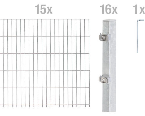 Doppelstabmattenset ALBERTS 6/5/6 3000 x 160 cm feuerverzinkt